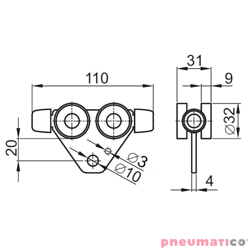 Żuraw przyścienny obrotowy Pneumatico JG-2002 2m Żuraw przyścienny obrotowy Pneumatico JG-2002 2m