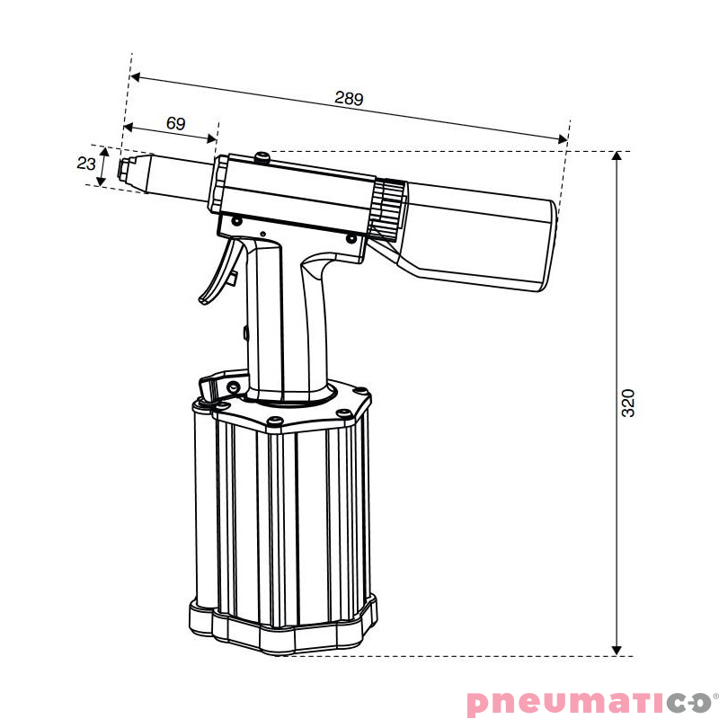 Nitownica hydrauliczno-pneumatyczna do nit&oacute;w zrywalnych Scell-it E-640RP