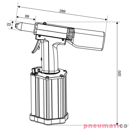 Nitownica hydrauliczno-pneumatyczna do nit&oacute;w zrywalnych Scell-it E-640RP