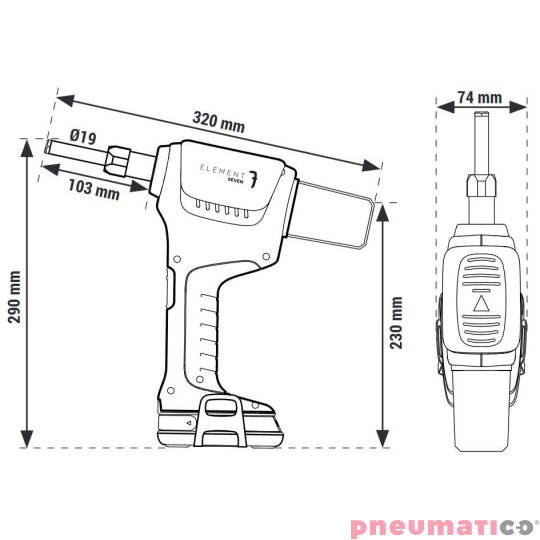 Nitownica akumulatorowa do nit&oacute;w strukturalnych Hyperbolt/Superbolt Scell-it E-7