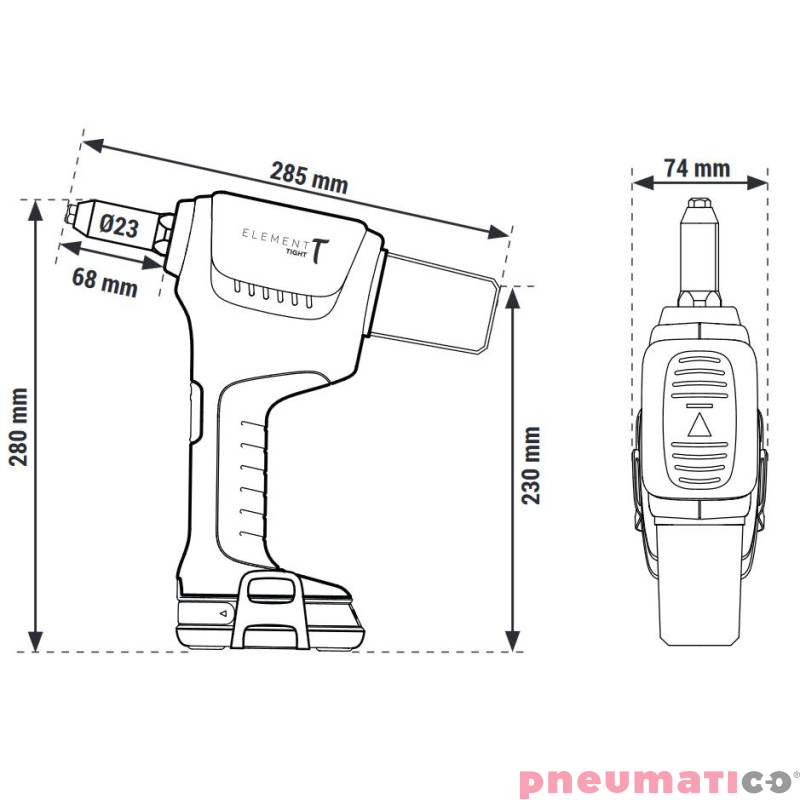 Nitownica akumulatorowa do nitów triform Scell-it E-T Nitownica akumulatorowa do nitów triform Scell-it E-T