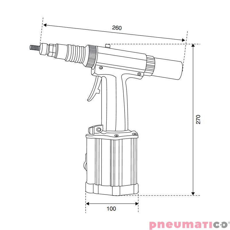 Nitownica pneumatyczna do nitonakrętek Scell-it E-308NP M3-M8