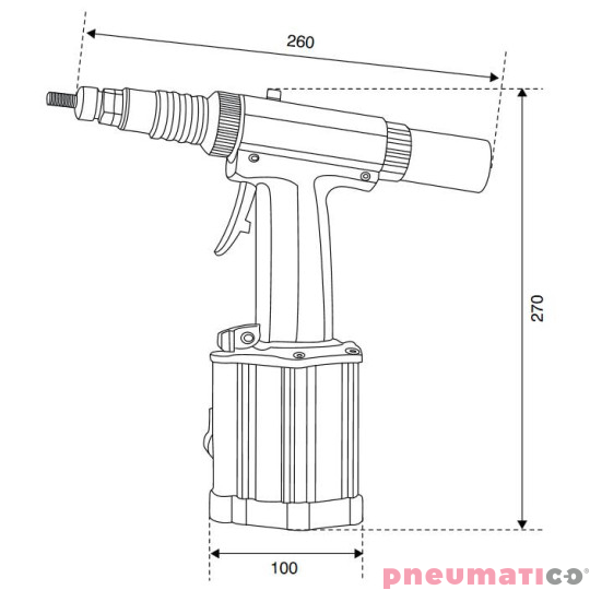 Nitownica pneumatyczna do nitonakrętek Scell-it E-308NP M3-M8
