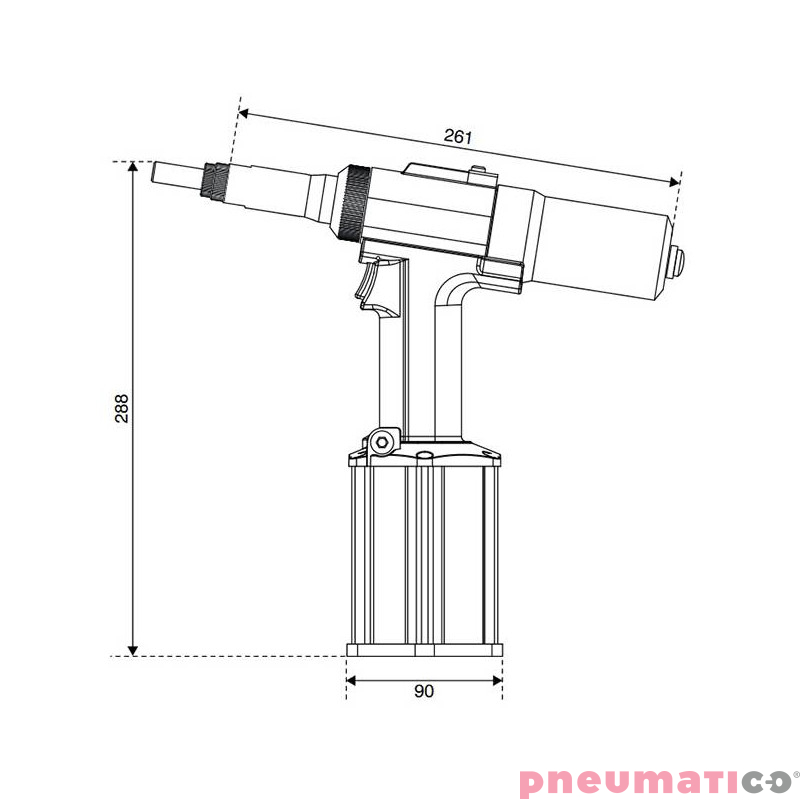 Nitownica pneumatyczna do nitonakrętek Scell-it  E-312NP M3-M12