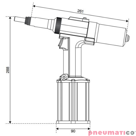 Nitownica pneumatyczna do nitonakrętek Scell-it  E-312NP M3-M12