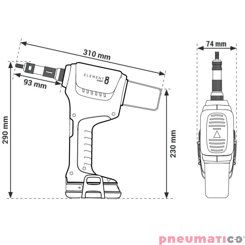 Nitownica akumulatorowa do nitonakrętek Scell-it E-8 Element 8
