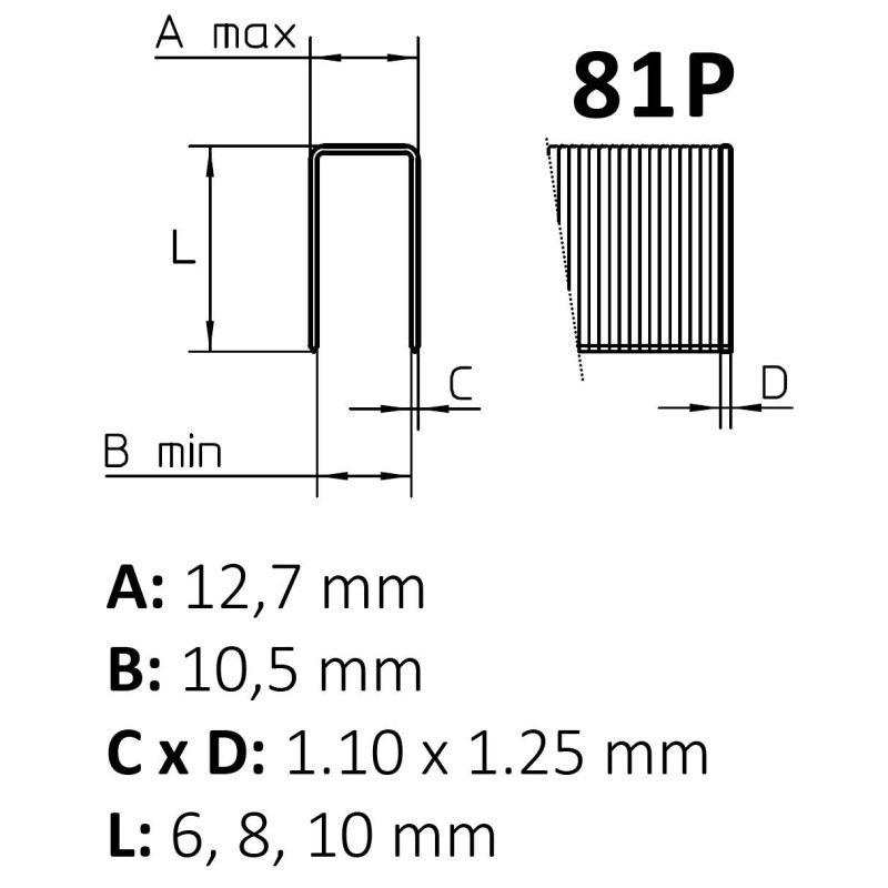 Zszywka plastikowa PNEUMATICO 81P neutralny 10mm 1op.-3360szt. Zszywka plastikowa PNEUMATICO 81P neutralny 10mm 1op.-3360szt.