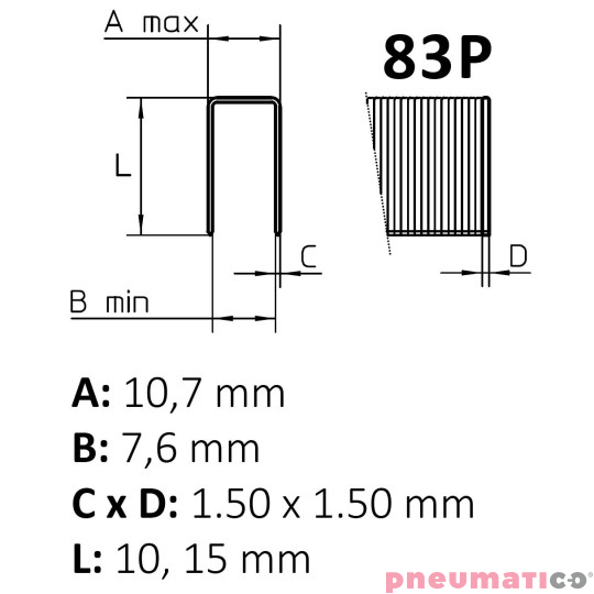 Zszywka plastikowa 83P neutralna 10mm 1op.-10080szt. Zszywka plastikowa 83P neutralna 10mm 1op.-10080szt.