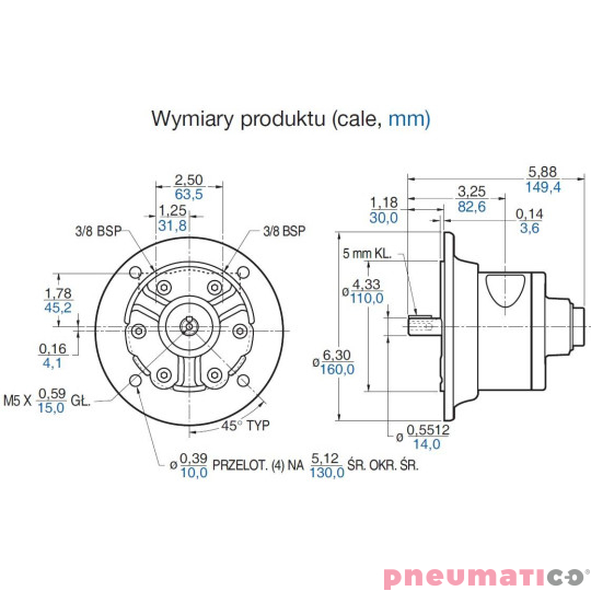 Silnik pneumatyczny GAST smarowany, TYP 4AM-ARV-119