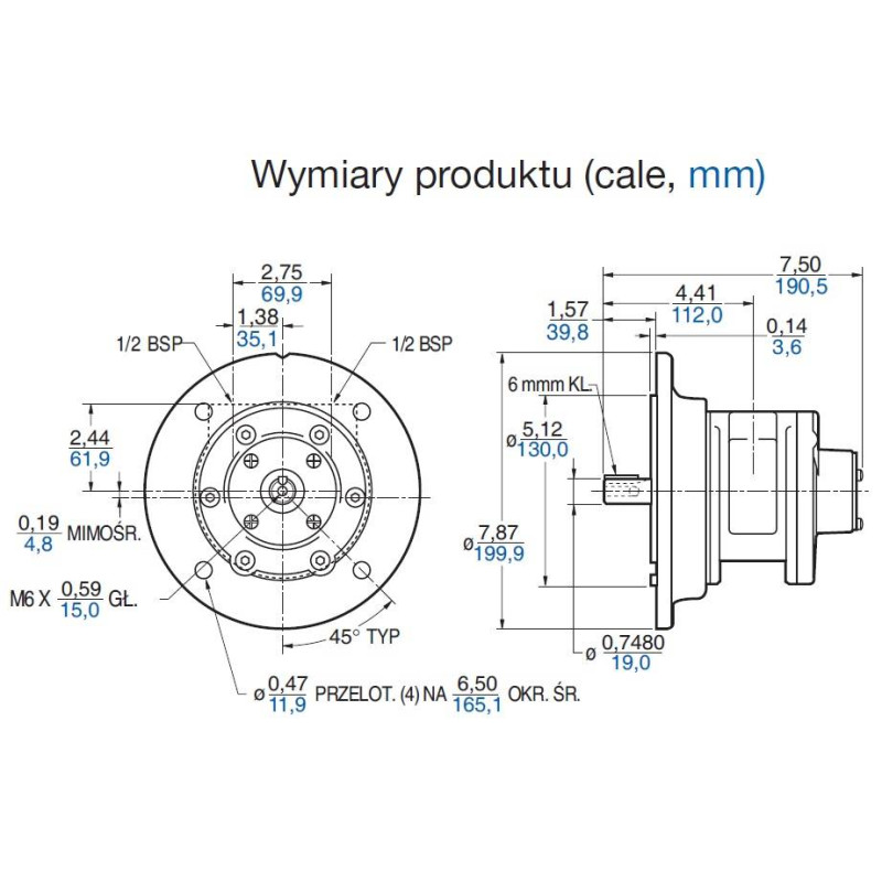 Silnik pneumatyczny GAST smarowany, TYP 6AM-ARV-54