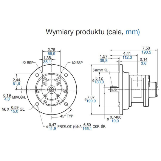 Silnik pneumatyczny GAST smarowany, TYP 6AM-ARV-54