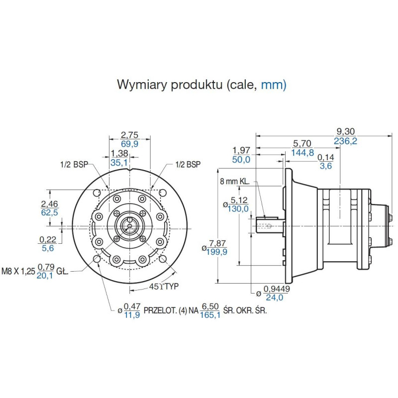 Silnik pneumatyczny GAST smarowany, TYP 8AM-ARV-70