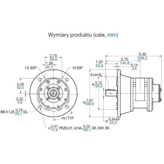 Silnik pneumatyczny GAST smarowany, TYP 8AM-ARV-70